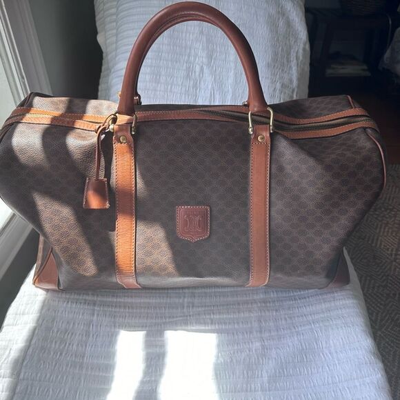 Authentic Vintage Celine Macadam Canvas Boston Travel Bag - Picture 3 of 16